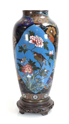 Lot 60 - A late 19th century cloisonné two-panelled...