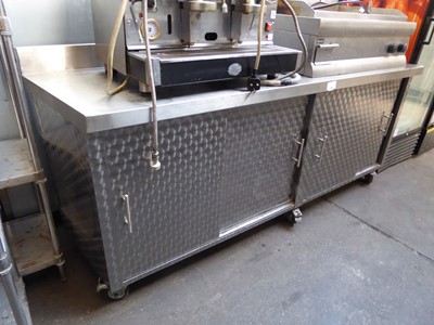 Lot 126 - 220cm stainless steel top mobile preparation...
