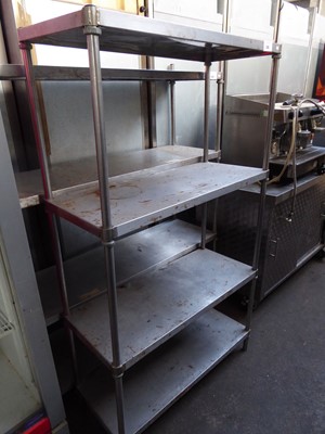 Lot 128 - 90cm solid shelf 4 tier rack