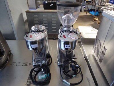 Lot 134 - 2 Mazzer model mini electronic coffee grinders,...