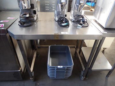 Lot 136 - 94cm stainless steel preparation table on...