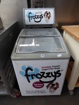 Lot 198 - 60cm Husky display top freezer branded Frozzys