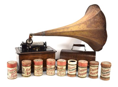 Lot 88 - A Thomas Edison standard phonograph with the...