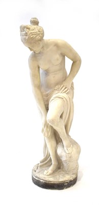 Lot 104 - A white parian-type figure modelled as a nude...