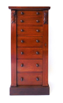 Lot 28 - A Victorian mahogany Wellington chest, the...