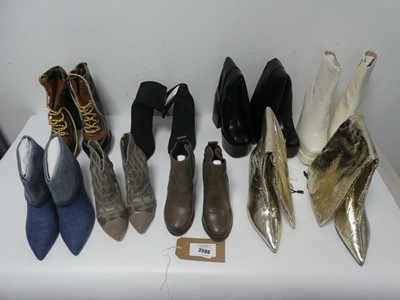Lot 3590 - Bundle of ladies heeled boots of various...