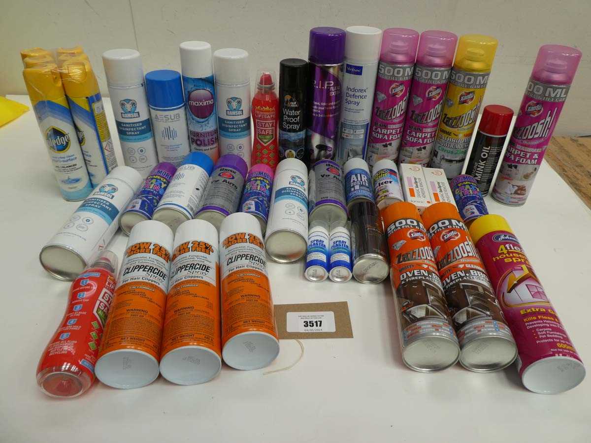 Lot 3517 Furniture polish, Disinfectant sprays,