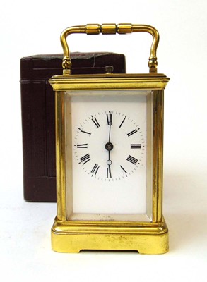 Lot 78 - A French brass carriage clock, the eight day...