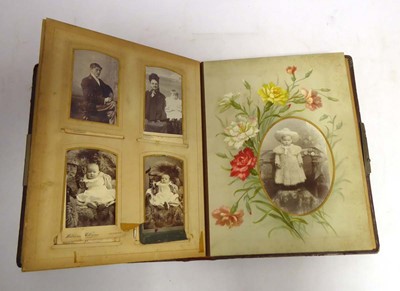 Lot 212 - Leatherbound album of Victorian portrait cards...