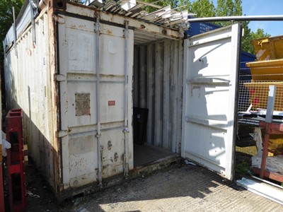 Lot 24 - 20ft corrugated steel shipping container...