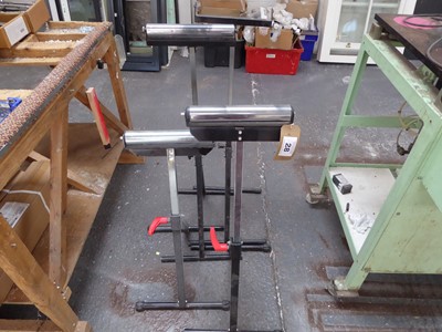 Lot 28 - 3 folding roller feed stands and one part ditto