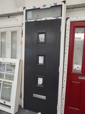 Lot 37 - Grey PVCu exterior door with frame
