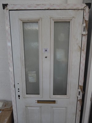 Lot 38 - White PVCu exterior door with frame