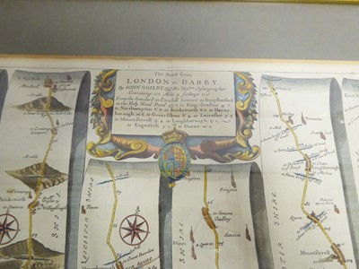 Lot 228 - Framed 17th century map of The Road from...