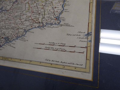 Lot 230 - Framed 18th century map of The Kingdom of...