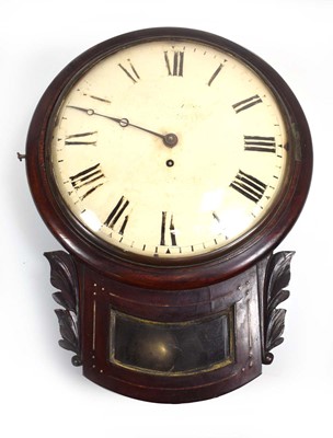 Lot 57 - A 19th century drop-dial wall clock, the...