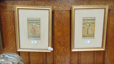 Lot 27 - A pair of framed and glazed Indian artworks...