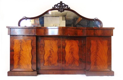 Lot 1 - A Victorian mahogany mirror back sideboard,...