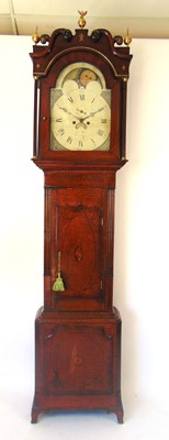 Lot 82 - A George III oak and mahogany crossbanded...