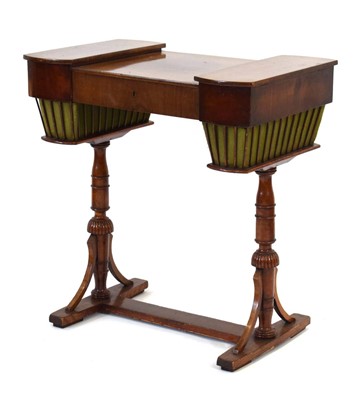 Lot 1 - A 19th century mahogany sewing table, the...