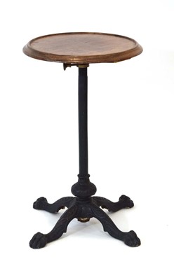 Lot 14 - A Victorian mahogany adjustable side table,...