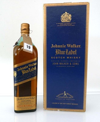 Lot 19 - A bottle of Johnnie Walker Blue Label Scotch...
