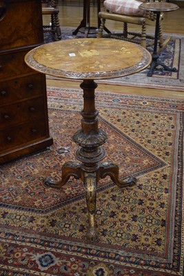 Lot 23 - A Victorian figured walnut and marquetry...