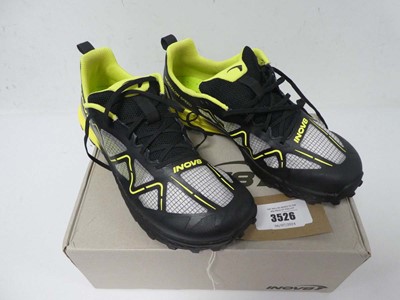 Lot 3526 - Boxed pair of Inov8 trainers, black/yellow, UK 10