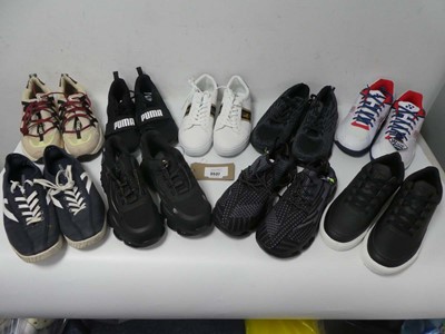 Lot 9 pairs of men's trainers new and used of...