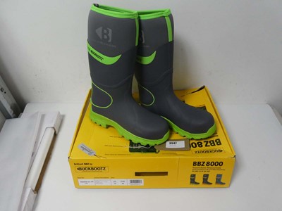 Lot Boxed pair of Buckbootz safety tall work boots,...