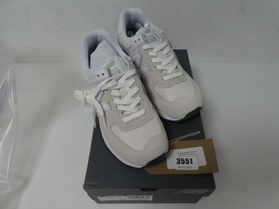 Lot Boxed pair of New Balance trainers, beige/grey,...