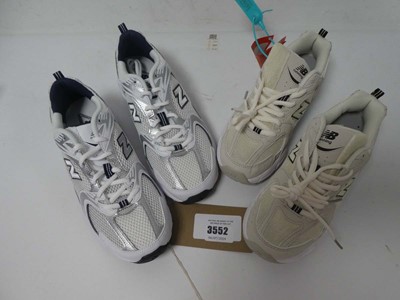 Lot Pair of New Balance trainers, white/silver, UK...