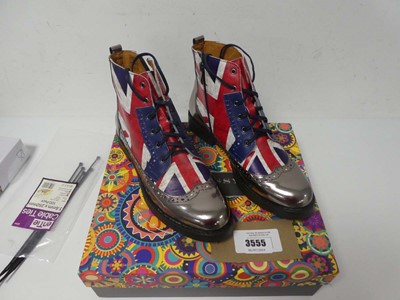 Lot Boxed pair of Embassy ankle boots, Union Jack...