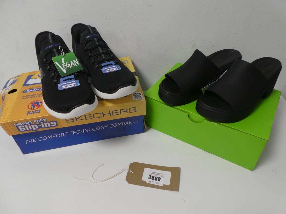 Lot 3560 - Boxed pair of ladies Crocs heeled slides,...