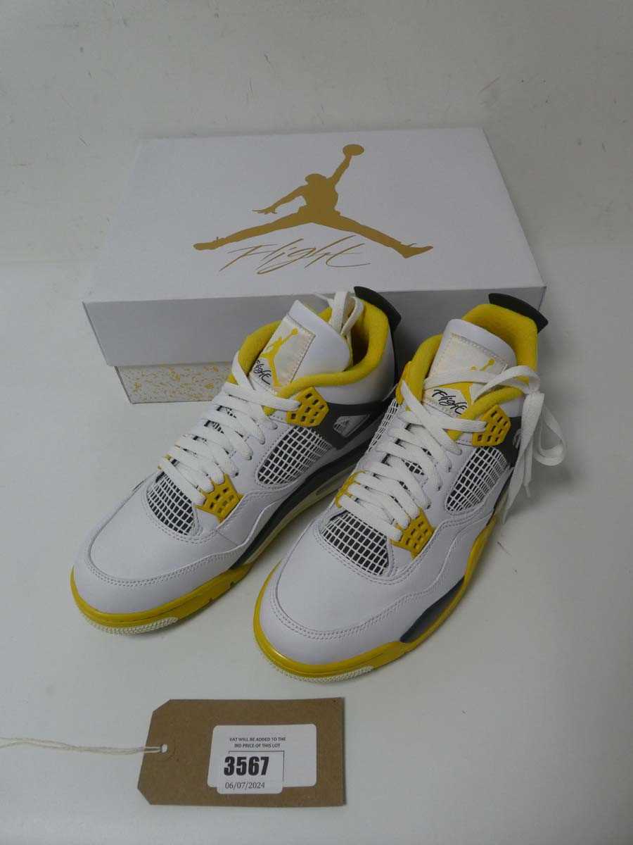 Lot 3567 - Boxed pair of Air Jordan 4 Retro shoes,...