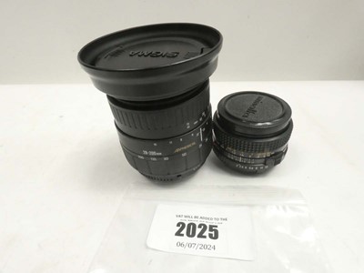 Lot 2025 - Sigma 28-200mm 1:3.8-5.6 lens and Minolta 50mm