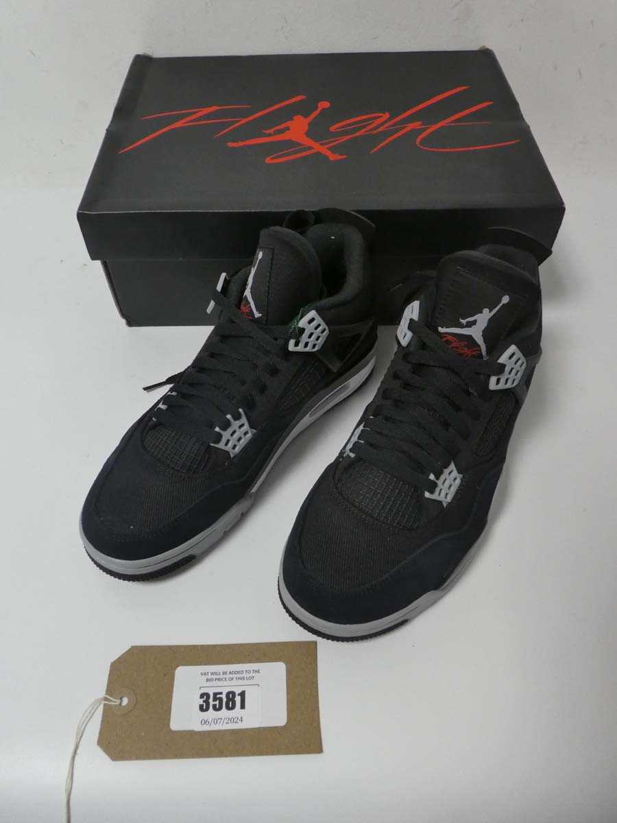 Lot 3581 - Boxed pair of Air Jordan 4 Retro trainers,...