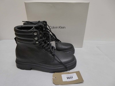 Lot Boxed pair of Calvin Klein combat boots in...