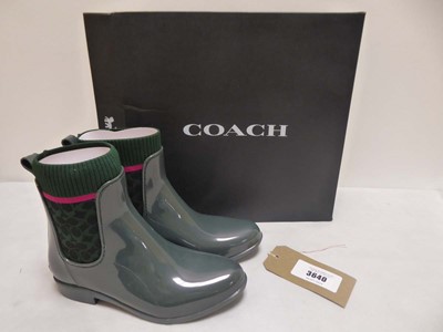 Lot Boxed pair of Coach New York rubber rainbootie...