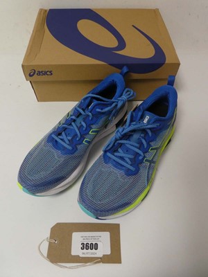 Lot Boxed pair of Asics trainers, blue/green/white,...