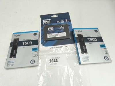 Lot 2044 - 2x Crucial T500 Pro 500GB PCIe NVMe M.2 SSD's...
