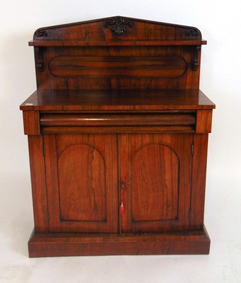 Lot 14 - A Victorian flame mahogany chiffonier, with a...