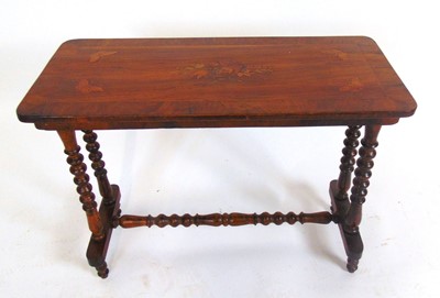 Lot 10 - A 19th century inlaid walnut console table...