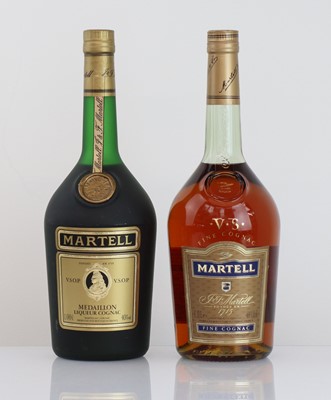 Lot 19 - 2 bottles of Martell, 1x Medaillon VSOP...
