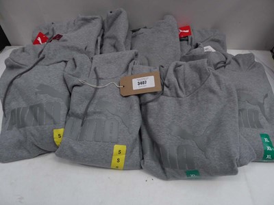 Lot 8 grey Puma hoodies in mixed sizes