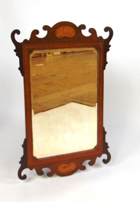 Lot 19 - A George III style fretwork mirror with inlaid...