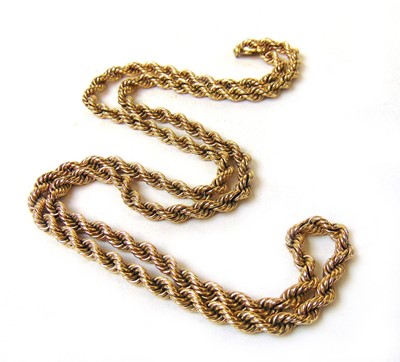 Lot 526 - A 9ct gold rope twist chain. Approx. weight 56.5g