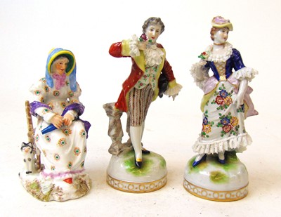 Lot 204 - A group of three 19th century porcelain...