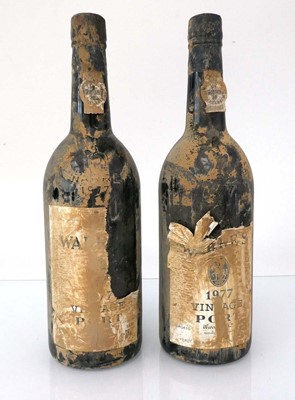 Lot 302 - 2 bottles of Warre's 1977 Vintage Port (ullage...