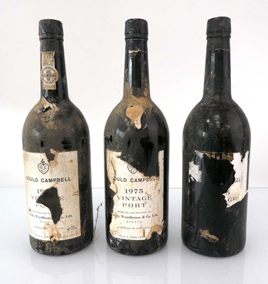 Lot 307 - 3 bottles of 1975 Gould Campbell Vintage Port...